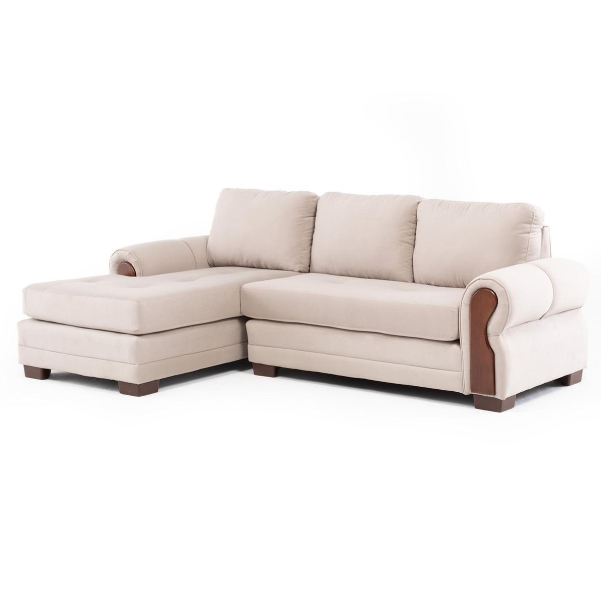 LIVING FACTORY - Sofá Seccional Oregon Res Felpa Izquierdo Living Factory