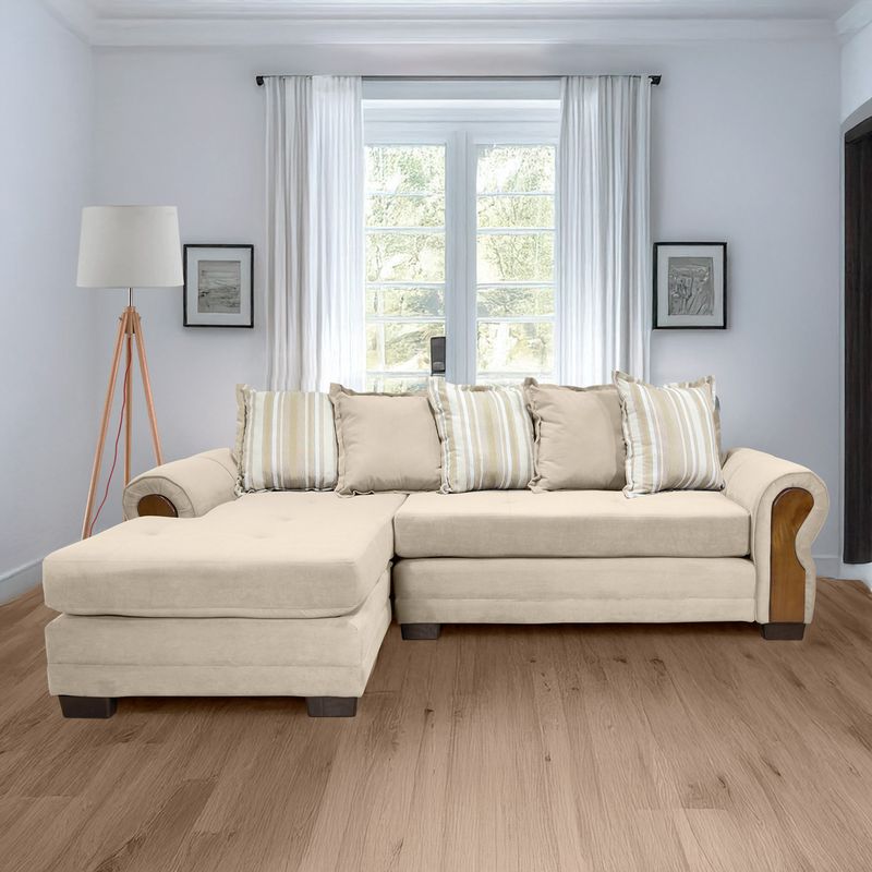 LIVING MARKET - Seccional Arizona Res Felpa Beige Izquierdo Living Factory