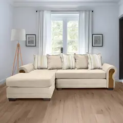 LIVING MARKET - Seccional Arizona Res Felpa Beige Izquierdo Living Factory