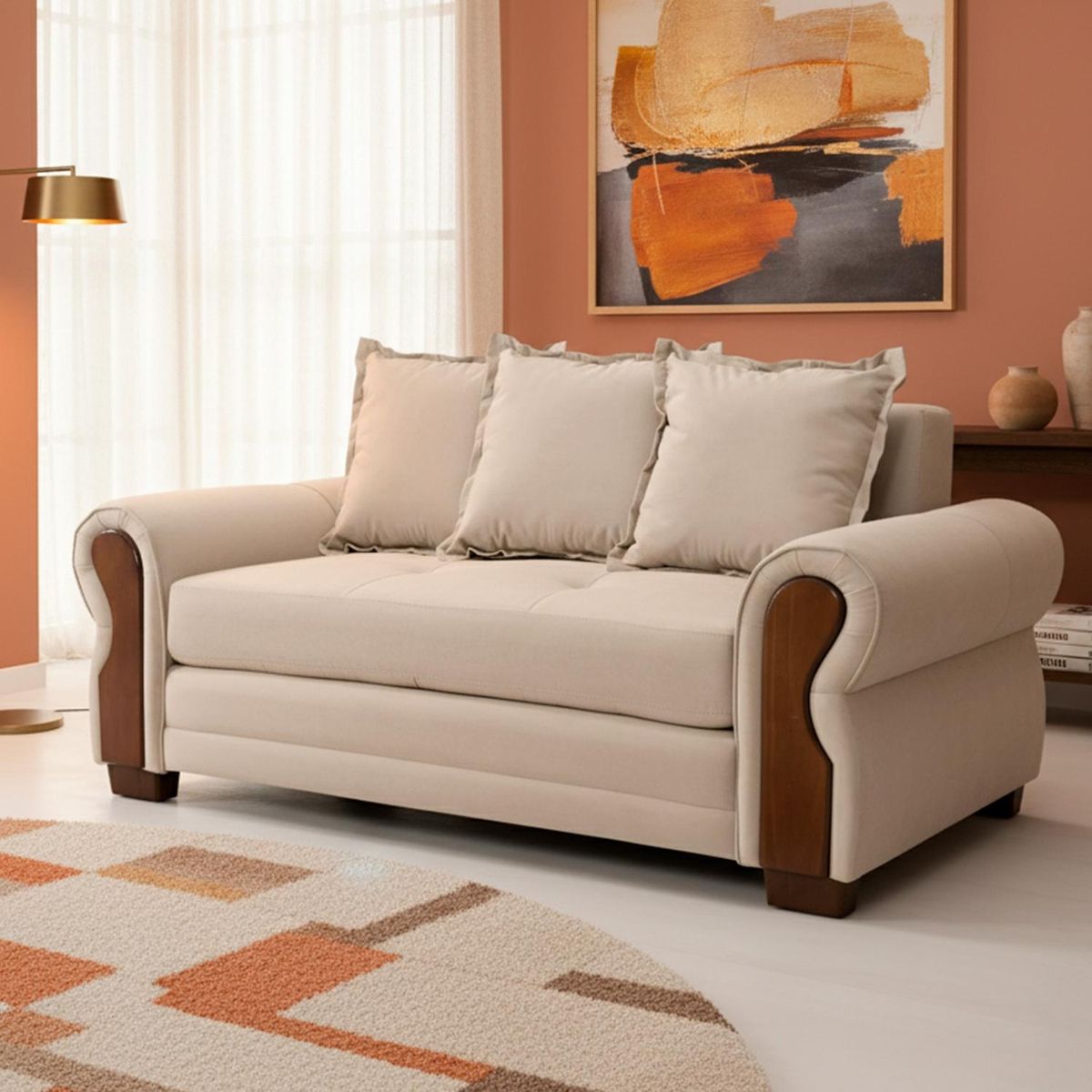 LIVING FACTORY - Sofá Arizona Res Felpa 2 Cuerpos Living Factory