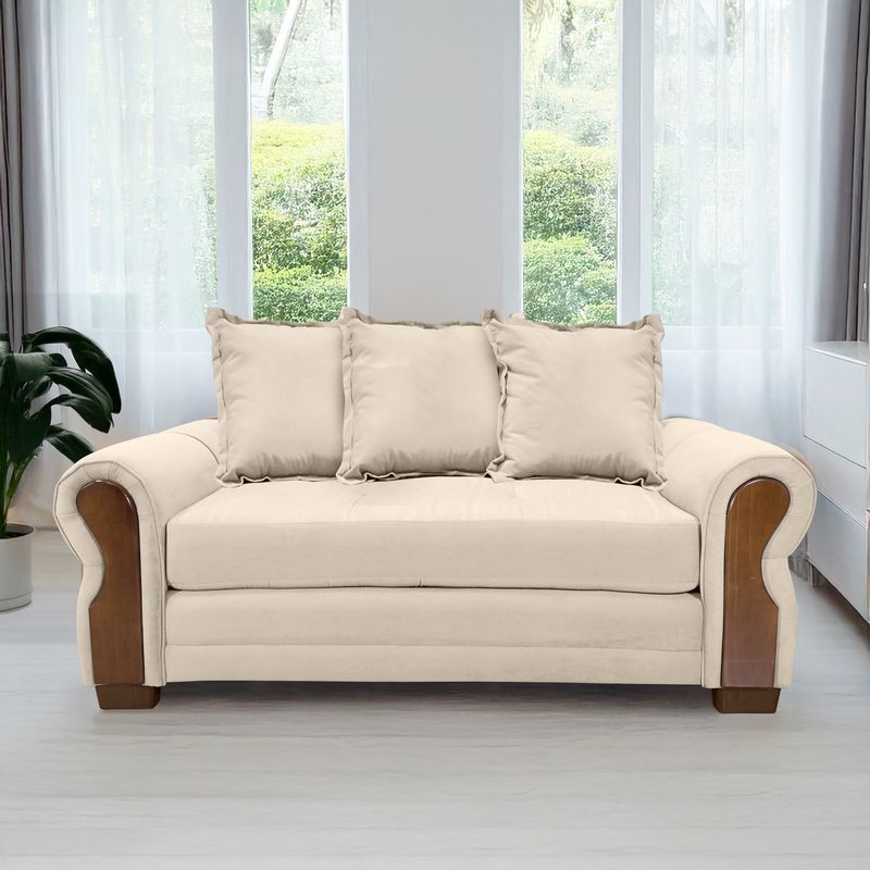 LIVING MARKET - Sofá Arizona Res Felpa Beige 2 Cuerpos Living Factory