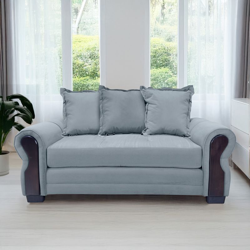 LIVING MARKET - Sofá Arizona Res Felpa Gris 2 Cuerpos Living Factory