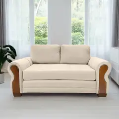LIVING MARKET - Sofá Oregon Res Felpa Beige 2 Cuerpos Living Factory