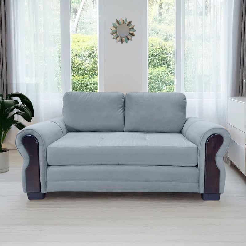 LIVING MARKET - Sofá Oregon Res Felpa Gris 2 Cuerpos Living Factory