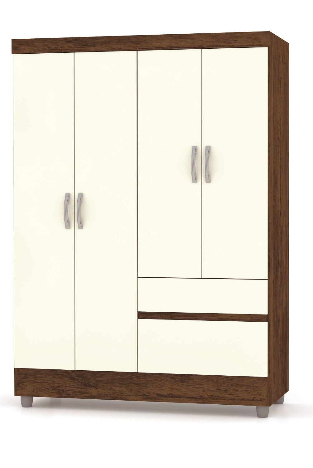 JDO & DESIGN - Clóset 4 Puertas 2 Cajones Imbuia Champagne Jdo & Design