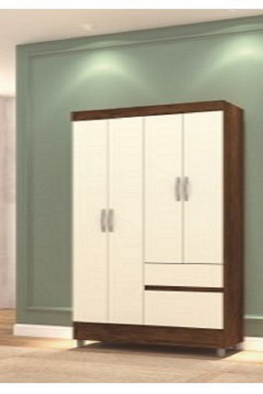 JDO & DESIGN - Clóset 4 Puertas 2 Cajones Imbuia Champagne Jdo & Design