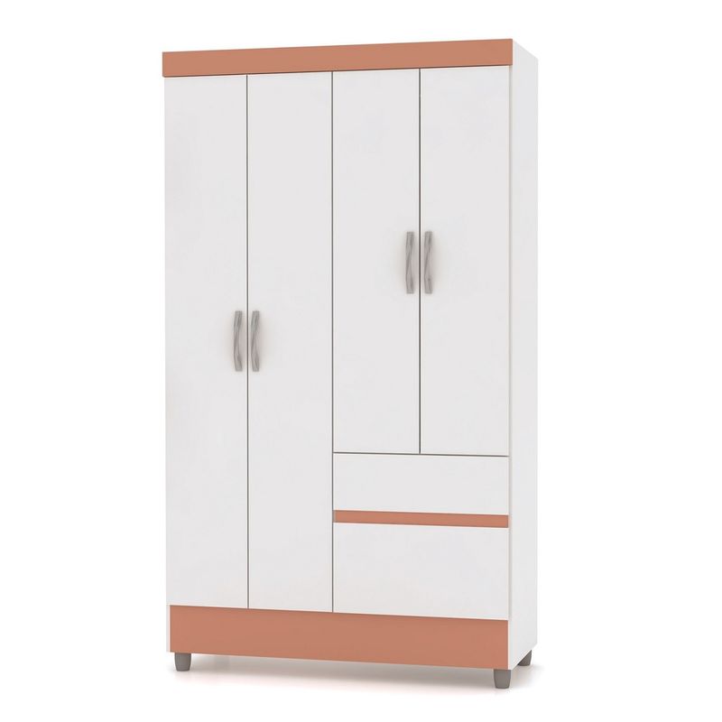 JDO & DESIGN - Clóset 4 Puertas 2 Cajones Blanco Rosa Jdo & Design