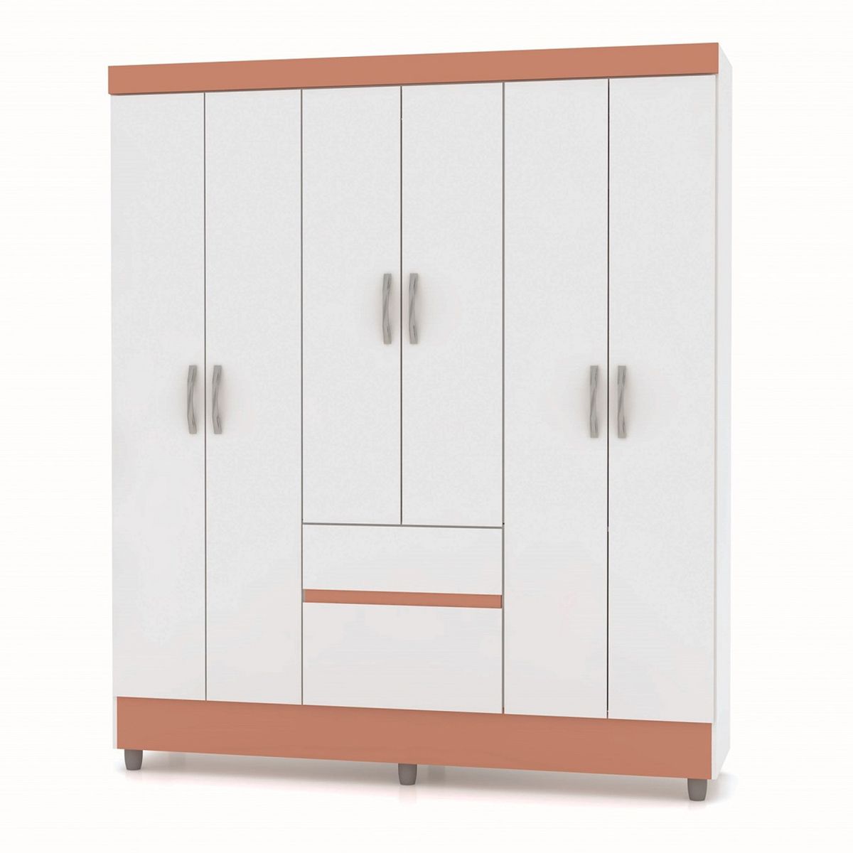 JDO & DESIGN - Clóset 6 Puertas 2 Cajones Blanco Rosa Jdo & Design