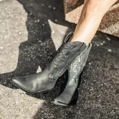 MICUIR - Bota Mujer Cuero Negro