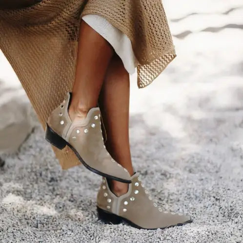MICUIR - Botín Mujer Cuero Beige