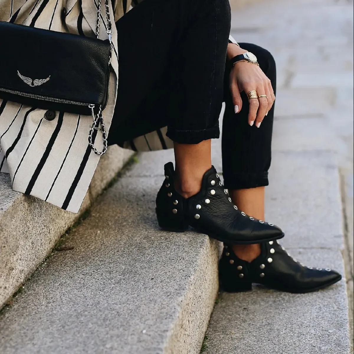 MICUIR - Botín Mujer Cuero Negro Micuir