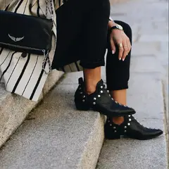 MICUIR - Botín Mujer Cuero Negro