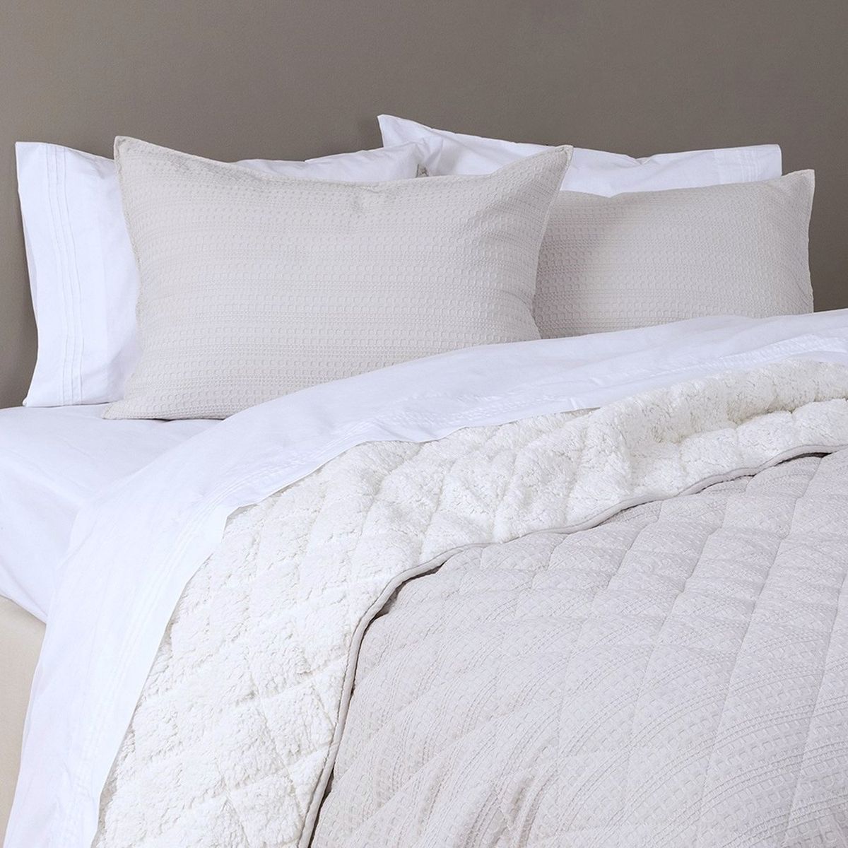 FABRICS - Quilt Waffle Sherpa Beige Fabrics