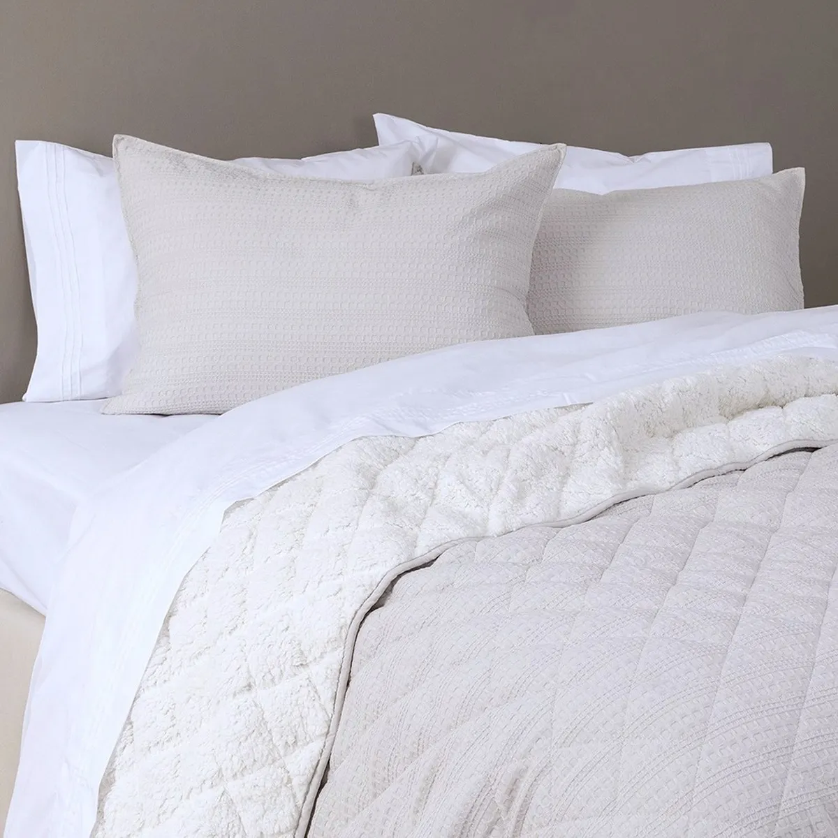 FABRICS - Quilt Waffle Sherpa Beige Fabrics