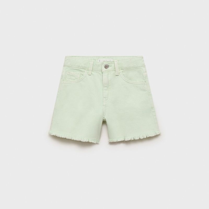 MANGO KIDS - Shorts Vaqueros Bajo Deshilachado Niña Mango Kids