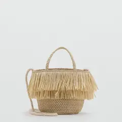 MANGO KIDS - Bolso Rafia Flecos Niña