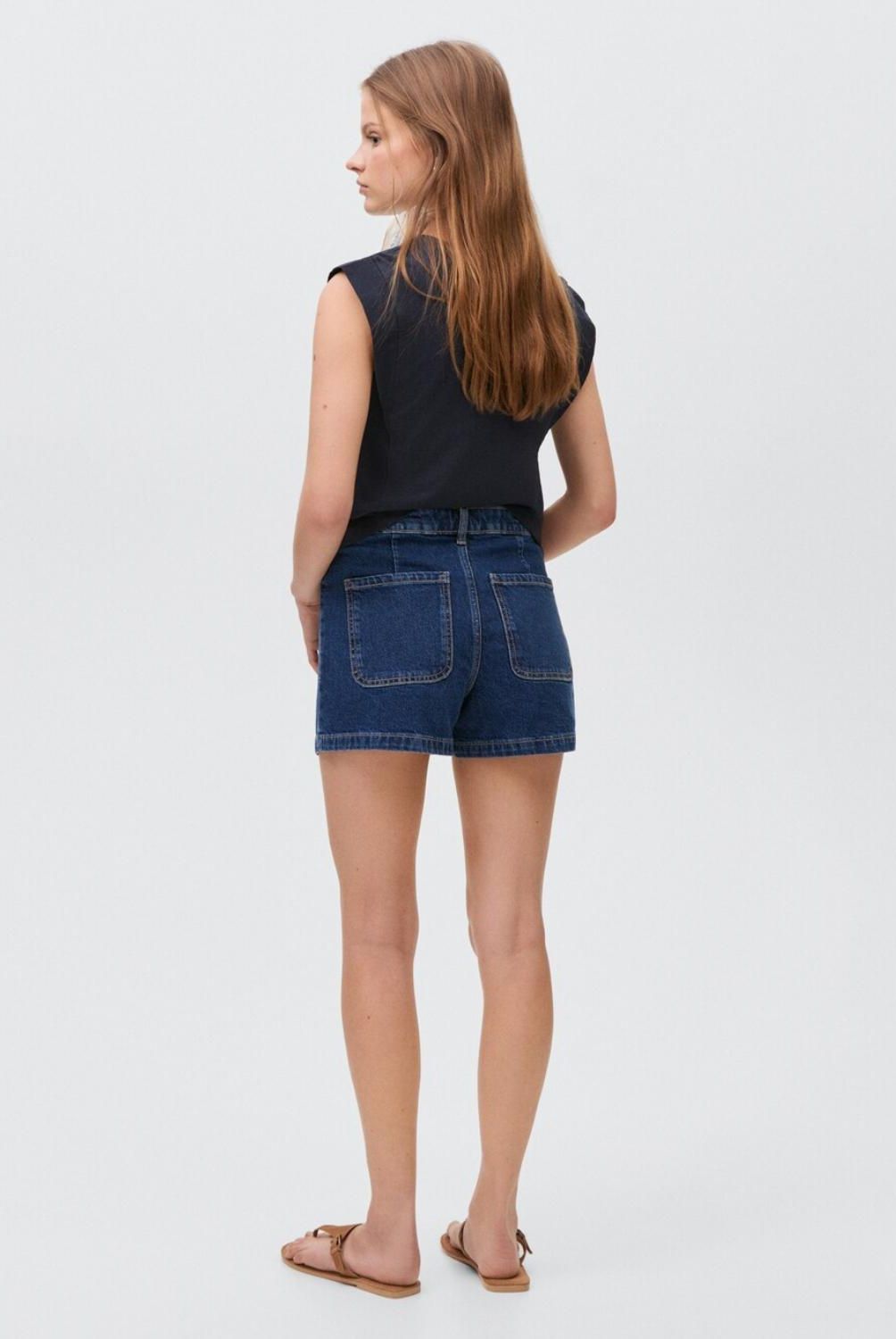 MANGO TEEN - Shorts Vaqueros Tachuelas Mujer Mango Teen
