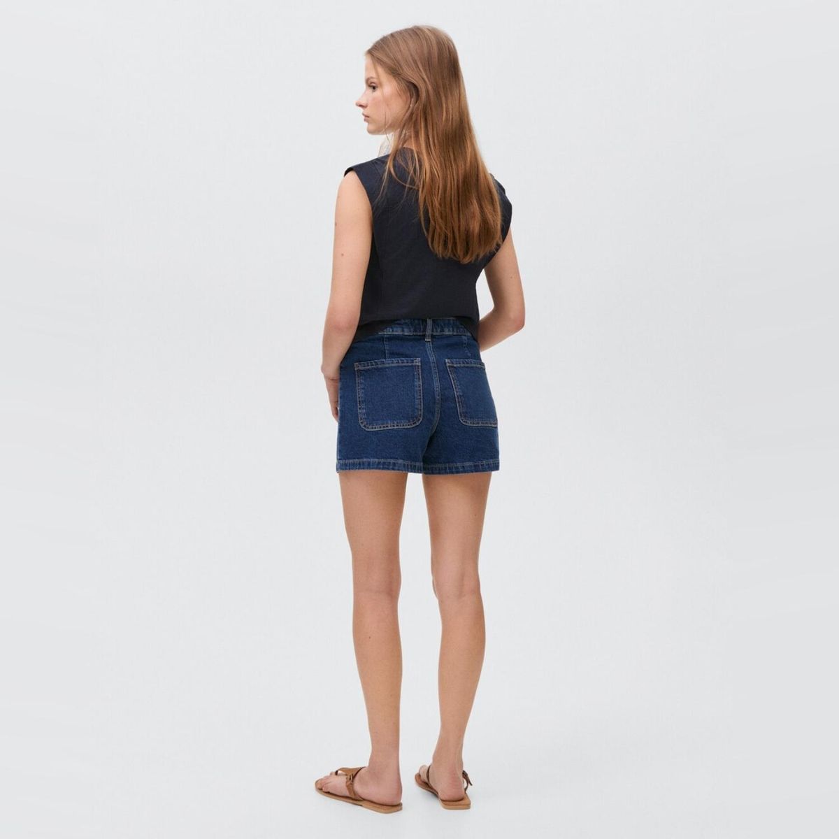 MANGO TEEN - Short Vaqueros Tachuelas Mujer Mango Teen