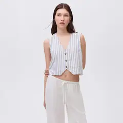 MANGO TEEN - Chaqueta Traje Rayas Mujer Mango