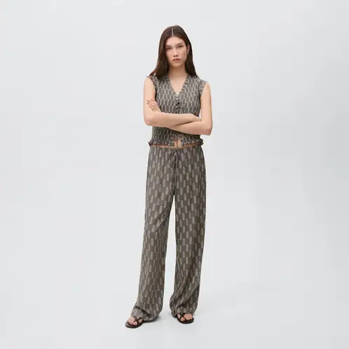 MANGO TEEN - Pantalón Recto Estampado Mujer