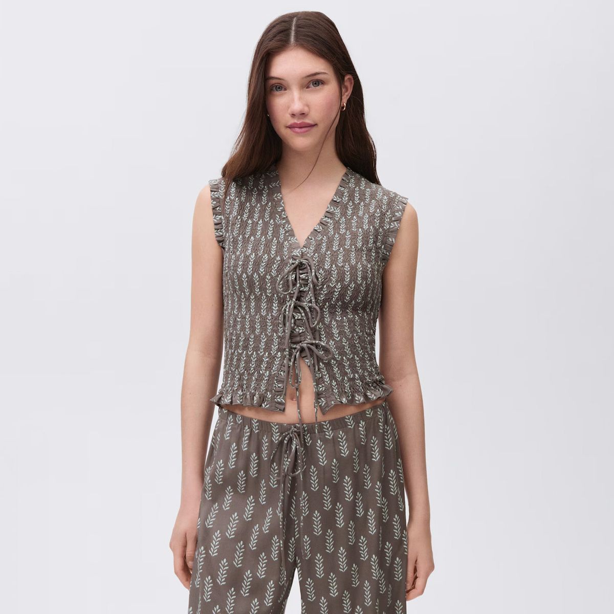 MANGO TEEN - Blusa Fruncida Lazos Mujer Mango Teen