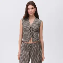 MANGO TEEN - Blusa Fruncida Lazos Mujer