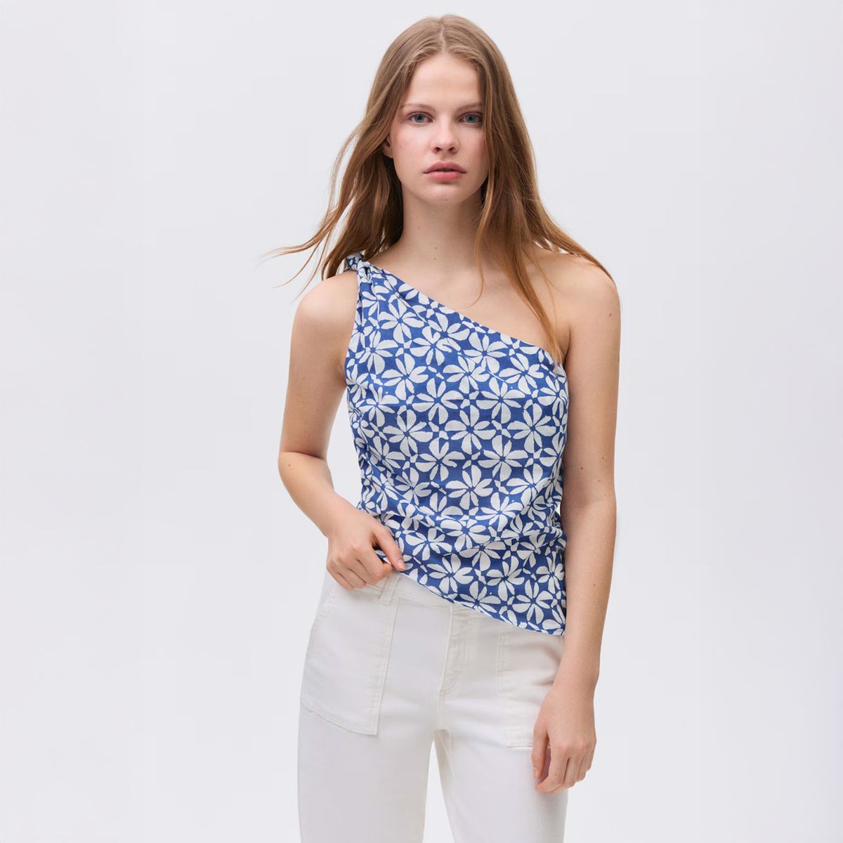 MANGO TEEN - Top Asimétrico Estampado Mujer Mango Teen