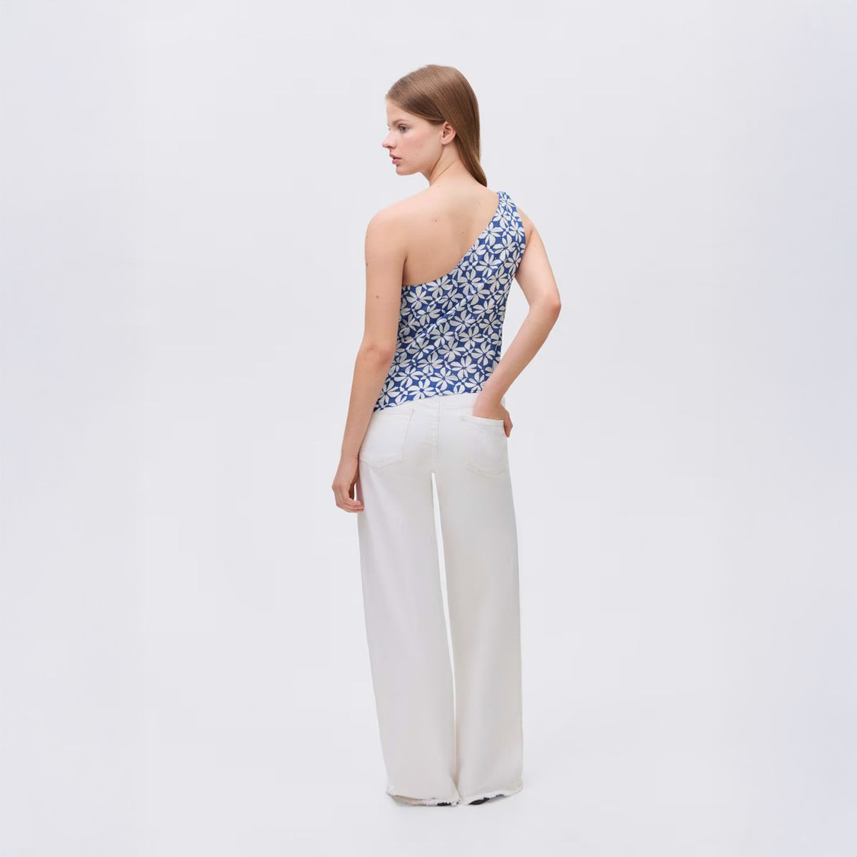 MANGO TEEN - Top Asimétrico Estampado Mujer Mango Teen