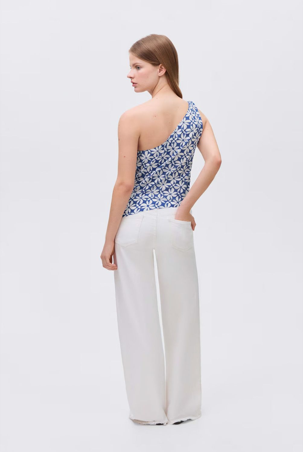 MANGO TEEN - Top Asimétrico Estampado Mujer Mango Teen