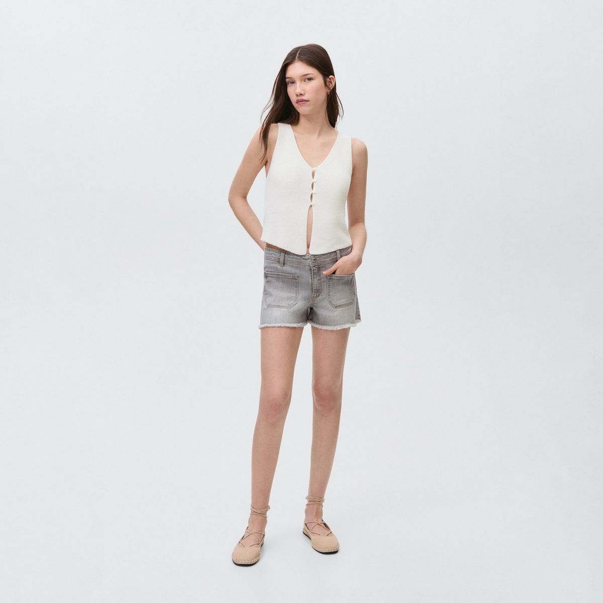 MANGO TEEN - Top Punto Botones Mujer Mango Teen