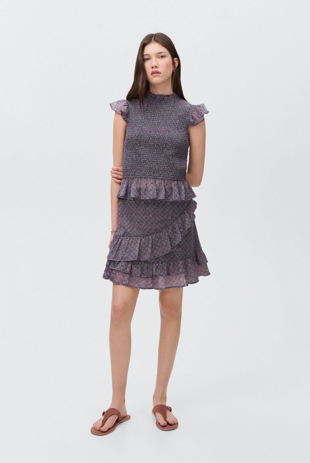 MANGO TEEN - Top Fruncido Volante Mujer Mango Teen