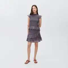 MANGO TEEN - Top Fruncido Volante Mujer