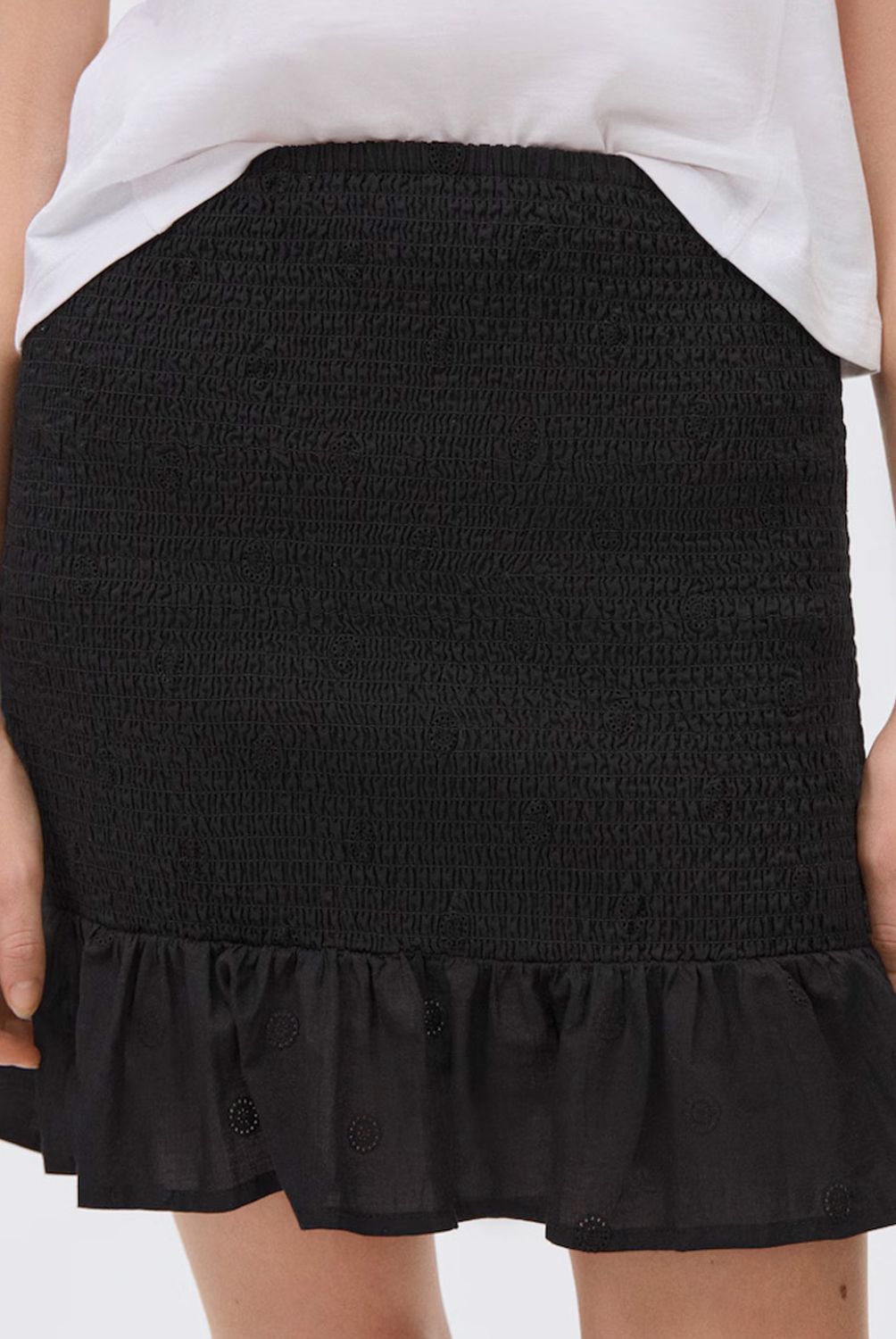MANGO TEEN - Minifalda Fruncida Volante Mujer Mango Teen