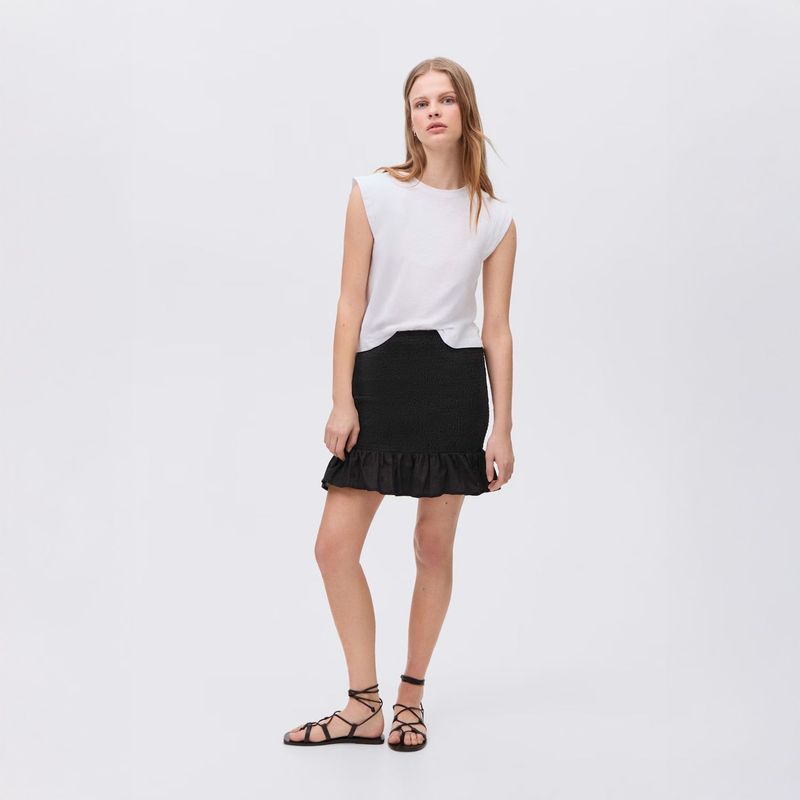 MANGO TEEN - Minifalda Fruncida Volante Mujer Mango Teen