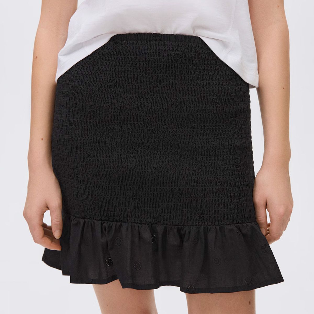 MANGO TEEN - Minifalda Fruncida Volante Mujer Mango Teen