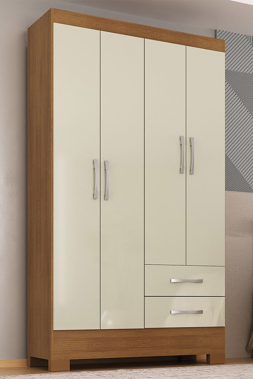 MOBILFRANK - Clóset 4 Puertas 2 Cajones 2 Colores Mobilfrank