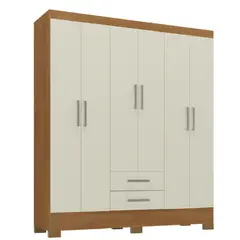 MOBILFRANK - Clóset 6 Puertas 2 Cajones 2 Colores