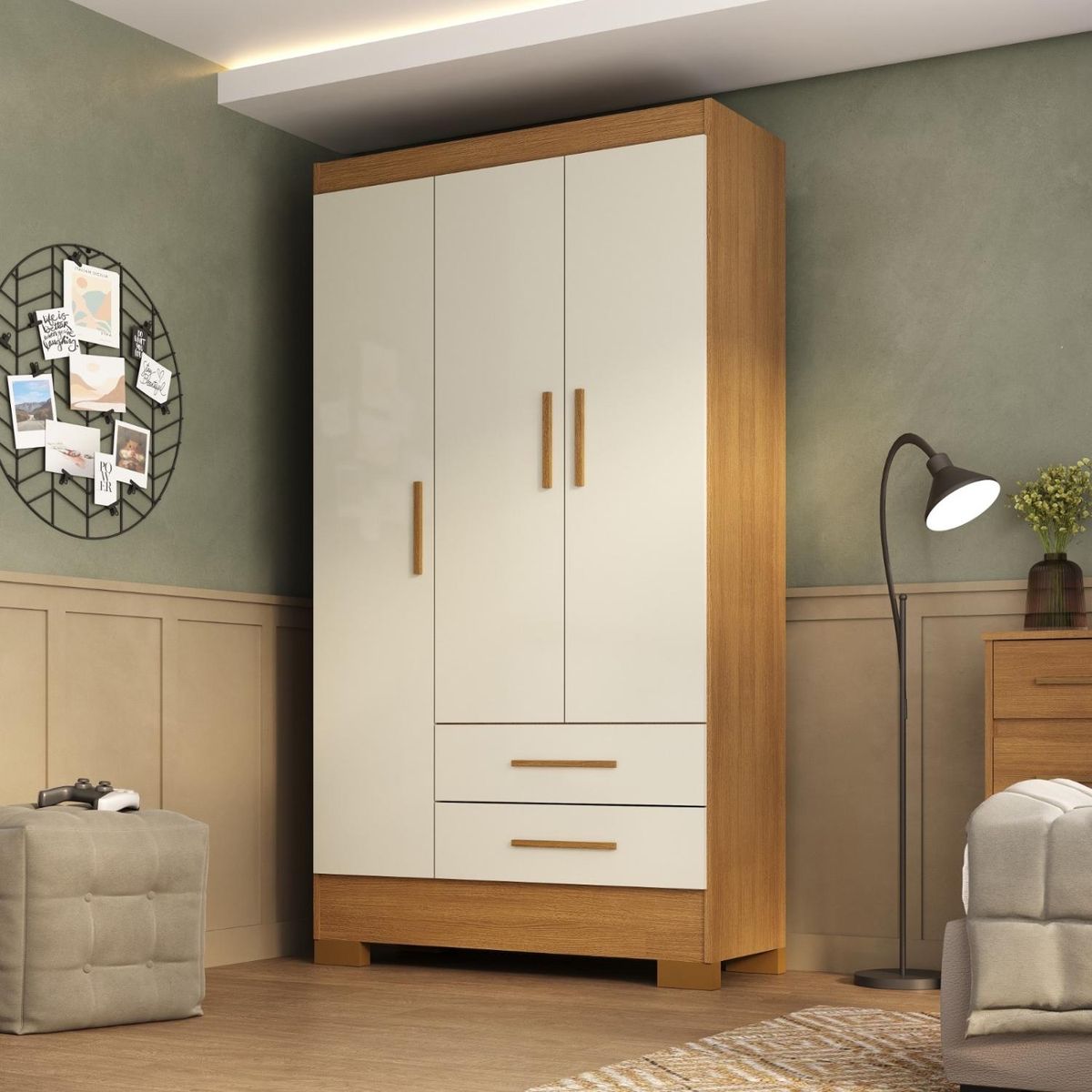 MOBILFRANK - Combo Clóset 3 Puertas Cómoda 5 Cajones Mobilfrank