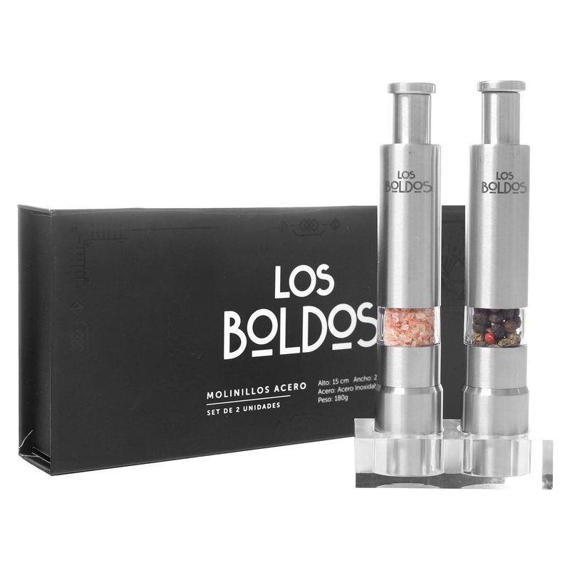 LOS BOLDOS - Molinillos de acero Set 2 unidades