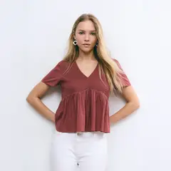 BROWNIE - Blusa Algodón Smock Pecho Mujer