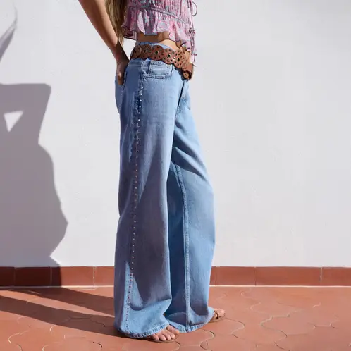 BROWNIE - Jeans Tachas Rectos Mujer