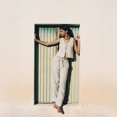 BROWNIE - Pantalón Bajo De Lino Mujer