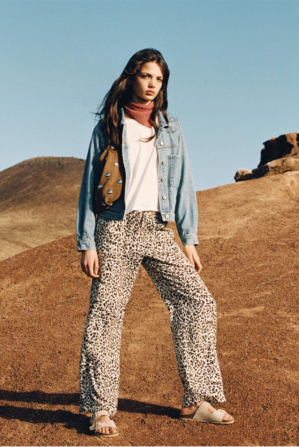 BROWNIE - Pantalón Fluido Estampado Leopardo Mujer Brownie