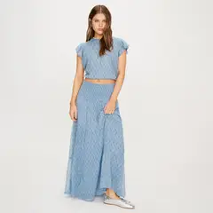 BROWNIE - Top Cuello Redondo Sello Indio Mujer