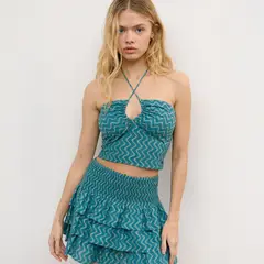 BROWNIE - Top Algodón Jacquard Ondas Mujer