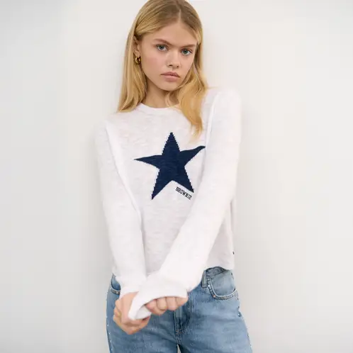 BROWNIE - Sweater Estrella Crudo+Navy Mujer