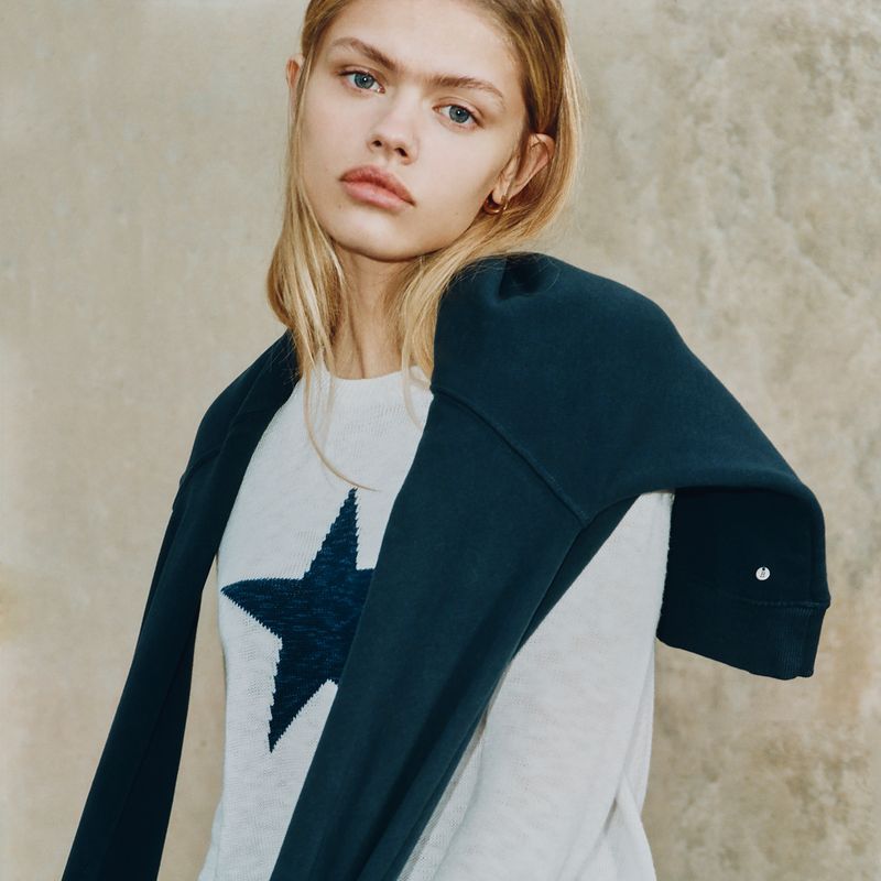 BROWNIE - Sweater Estrella Crudo Navy Mujer Brownie
