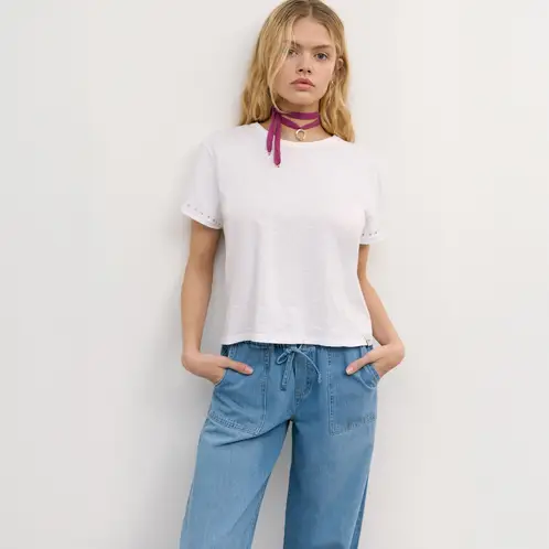 BROWNIE - Polera Manga Corta Tachuelas Mujer