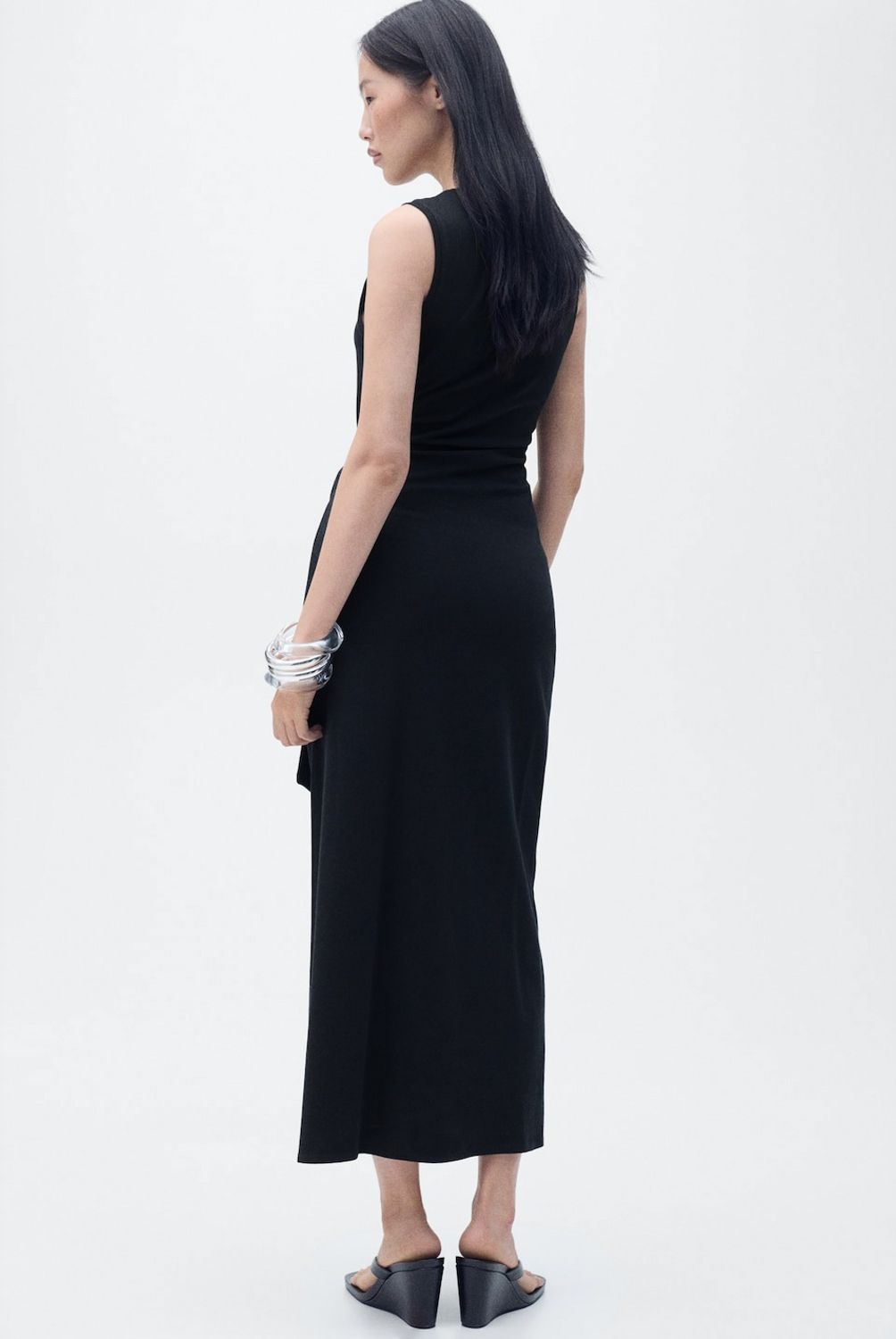 MANGO - Vestido Midi Algodón Nudo Mujer Mango