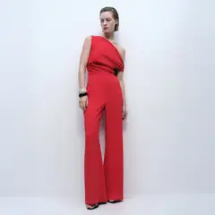 MANGO - Enterito Largo Asimétrico Drapeado Mujer